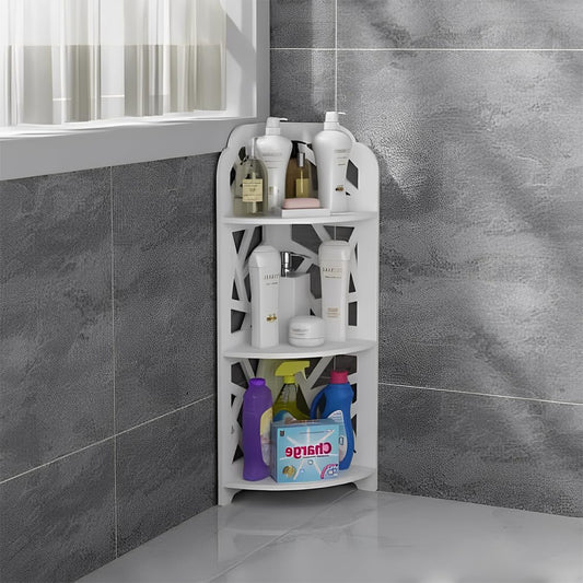 Estante de Esquina, Organizador Curvo de Esquina Multiusos de 3 Niveles Almacenamiento de baño Estantes de mostrador Estantería Estantería Escritorio para Sala de Estar Baño Cocina